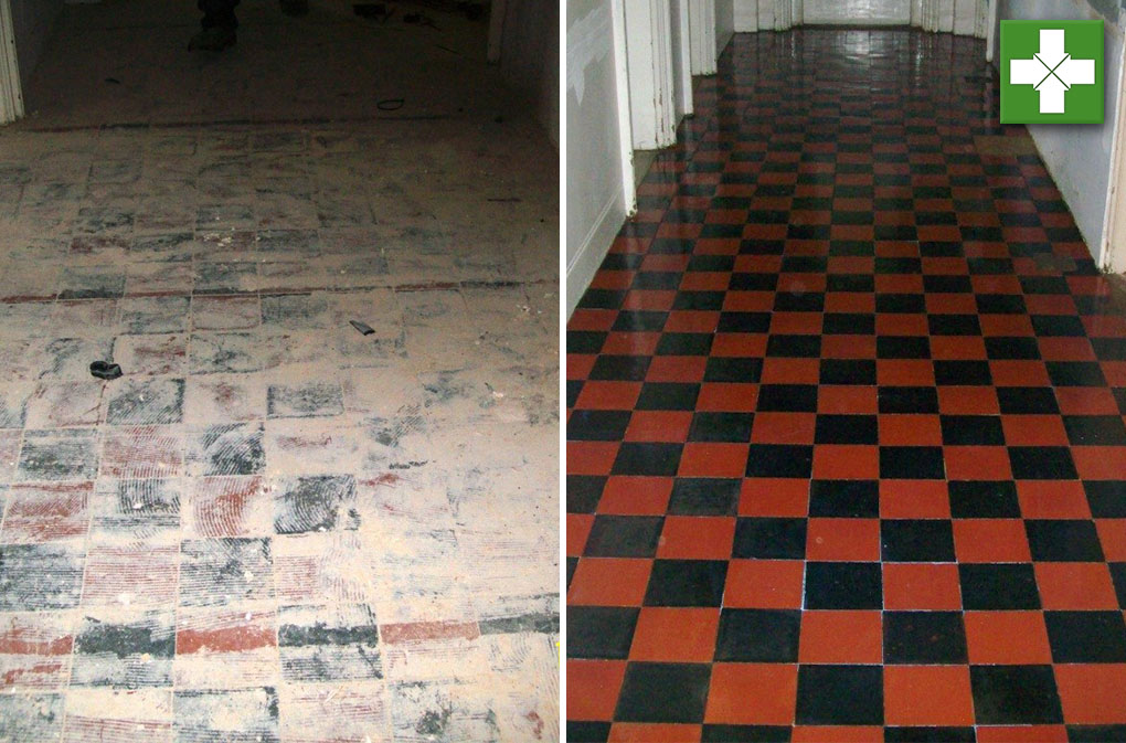 Quarry Tile Floor Restoration at a School in Leatherhead