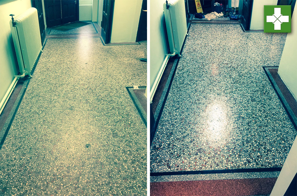 Terrazzo Tiled Flooring Restored at a Church in Redhill