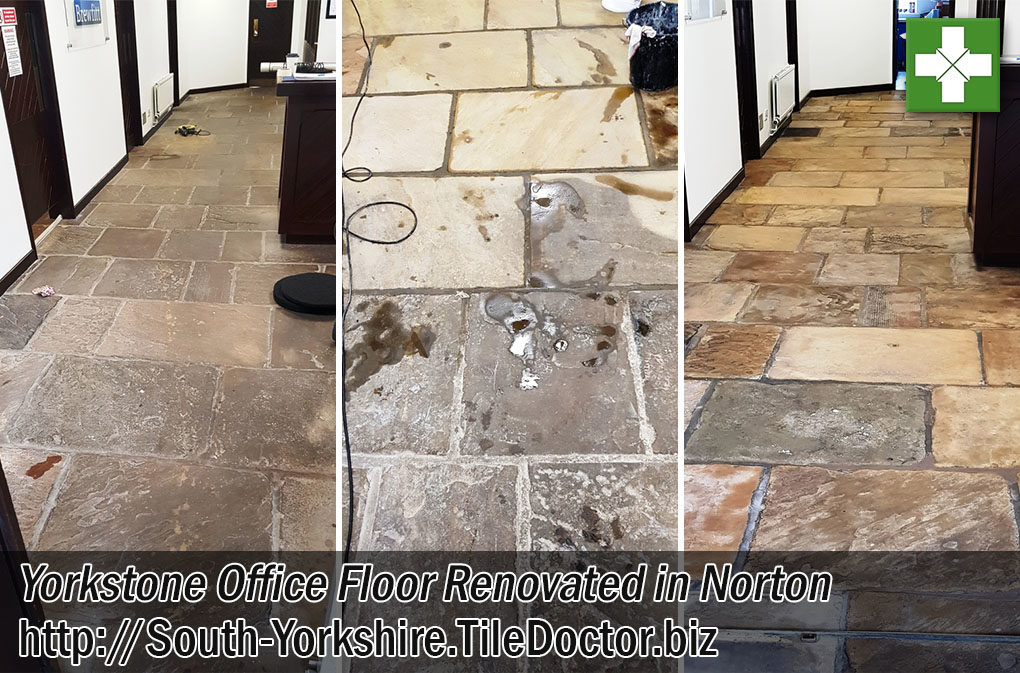 Deep Cleaning and Sealing Yorkstone Flooring in Norton