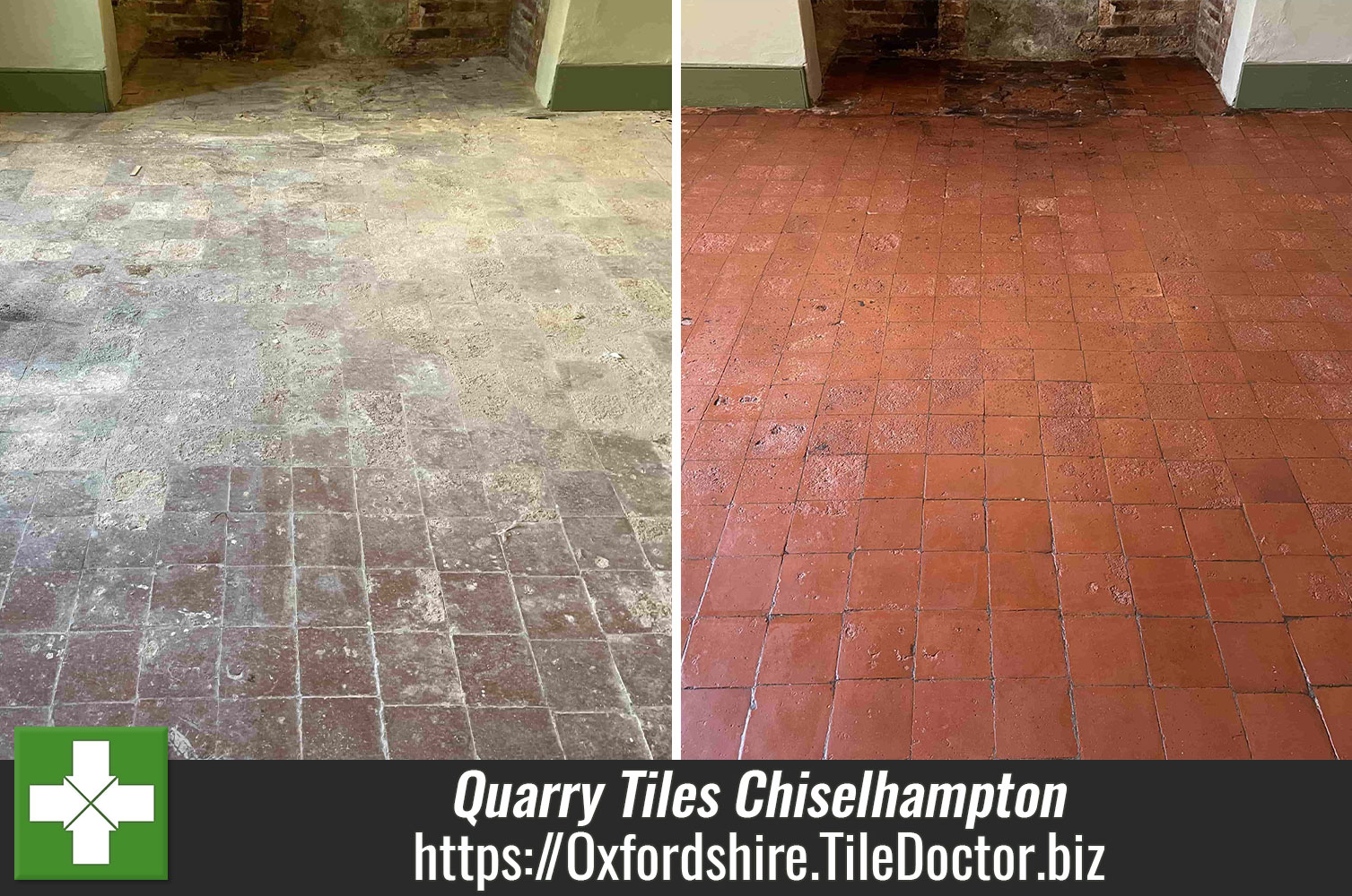 Old Quarry Tiled Pub Floor Restoration Chiselhampton