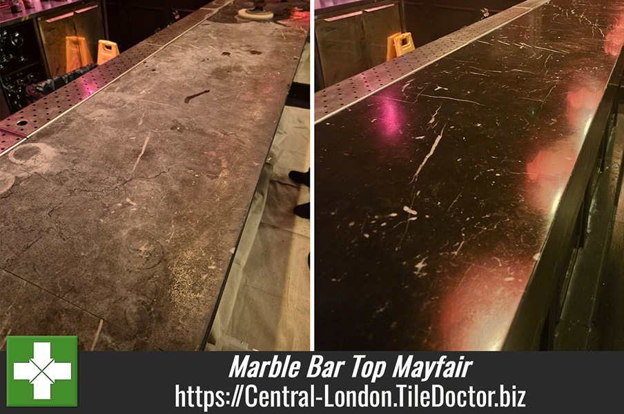 Dull Marble Bar Top Polishing Mayfair