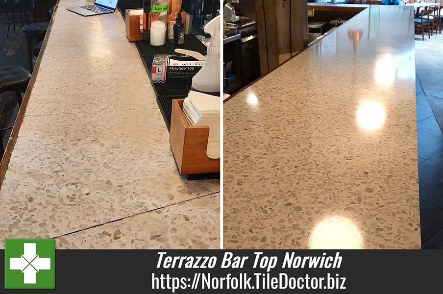 Dull Terrazzo Bar Top Polishing Norwich Wine Bar